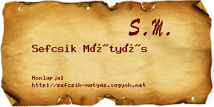 Sefcsik Mátyás névjegykártya